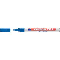 Edding 751 Marcador con tinta opaca brillante, punta redonda. Trazo: 1-2 mm. Color azul claro metálico