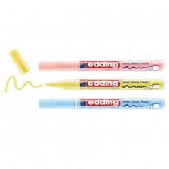 Edding 751 Pack 3 marcadores. Surtido pastel (azul, amarillo y rosa)