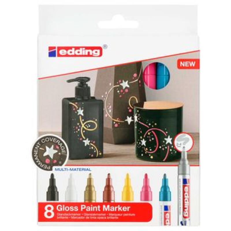 Edding 780 Pack 5 marcadores. Surtido metálicos (colores negro, blanco, oro, plata y cobre)