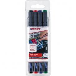 Edding 8407 Marcador para la identificación de distintos tipos de cable. Bolsa con 4 unidades surtidas. Colores surtidos (negro, rojo, azul y verde)