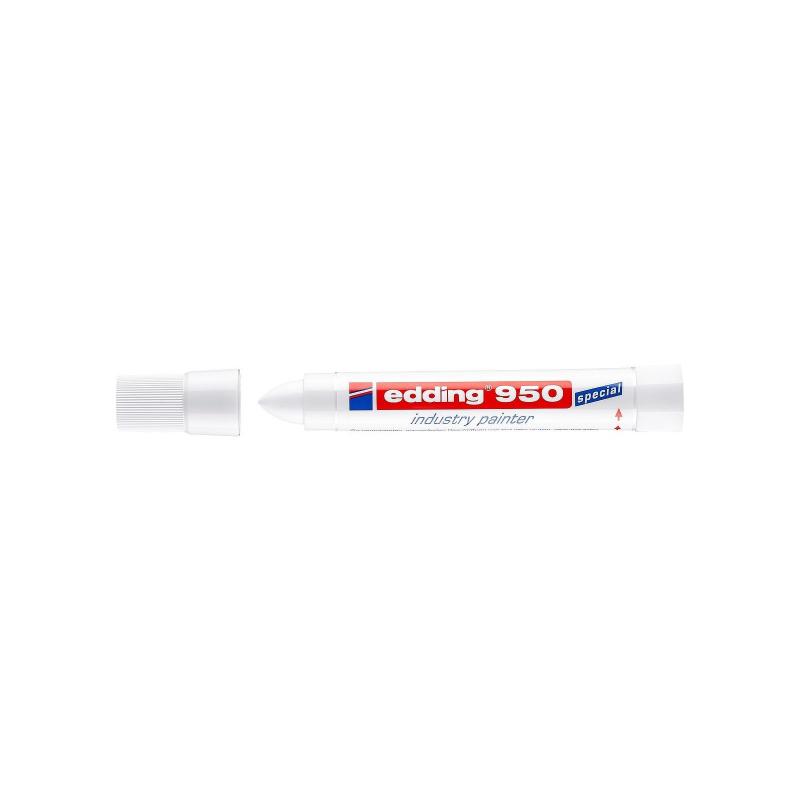 Edding 950 Marcador de pasta opaca permanente. Especial para superficies irregulares, materiales, metales con corrosión, etc. Color blanco