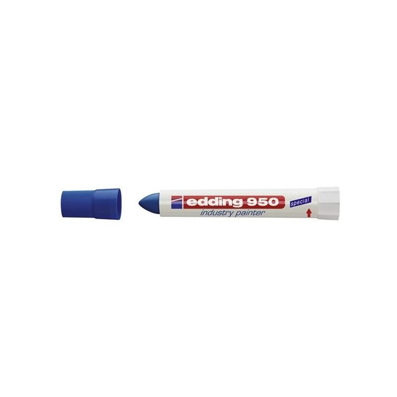 Edding 950 Marcador de pasta opaca permanente. Especial para superficies irregulares, materiales, metales con corrosión, etc. Color azul