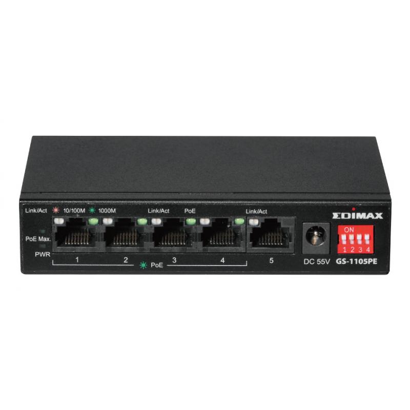 edimax-gs-1105pe-switch-no-administrado-gigabit-ethernet-10-100-1000-energia-sobre-ethernet-poe-negro