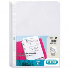 ELBA Bolsa 10 Fundas Taladro Standard A4 Cristal 70 Micras