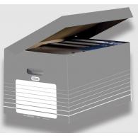 ELBA Caja contenedora, tapa Integrada Automontable  34.5X45 Lomo 28 Gris