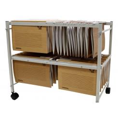 ELBA Carro Extensible Doble A4, Fº y Fº Prolongado - Gris