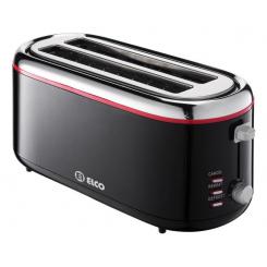 Elco PT-1080-2 tostadora 2 rebanada(s) 1300 W Negro, Rojo, Acero inoxidable