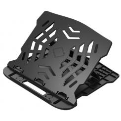 Elevador ajustable portátil c/soporte ergonómico c/base protectora c/ventilación. Medidas 255x280x180 mm. Color negro.