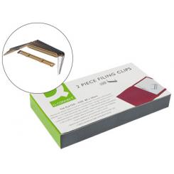 Encuadernador fastener Q-CONNECT dorado caja de 100 unidades