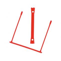 Encuadernador fastener Q-CONNECT plastico d-clips color rojo caja de 100 unidades