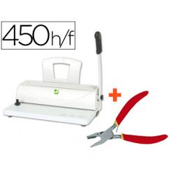 Encuadernadora para espiral Q-CONNECT perfora 10 hojas tamaño A4 encuaderna hasta 450 hojas paso 5:1
