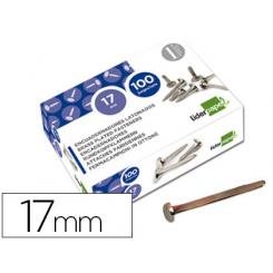 Encuadernadores LIDERPAPEL niquelados n.2 17 mm caja de 100 unidades
