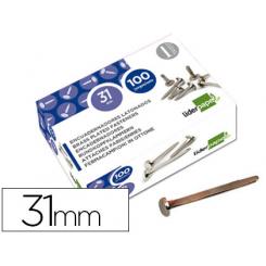 Encuadernadores LIDERPAPEL niquelados n.7 31 mm caja de 100 unidades