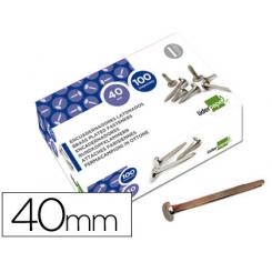 Encuadernadores LIDERPAPEL niquelados n.8 40 mm caja de 100 unidades