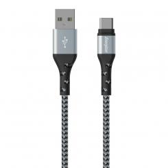Energizer C520CKBK cable USB USB 2.0 2 m USB A USB C Negro, Plata
