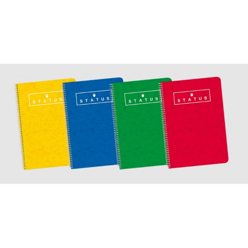 ENRI Cuaderno espiral tapa dura Fº 80H cuadriculado 4X4 Srtd Status