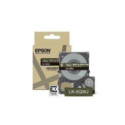 EPSON Cartucho de etiquetas Matte Tape   Khaki/White 18mm(8m)   LK-5QWJ