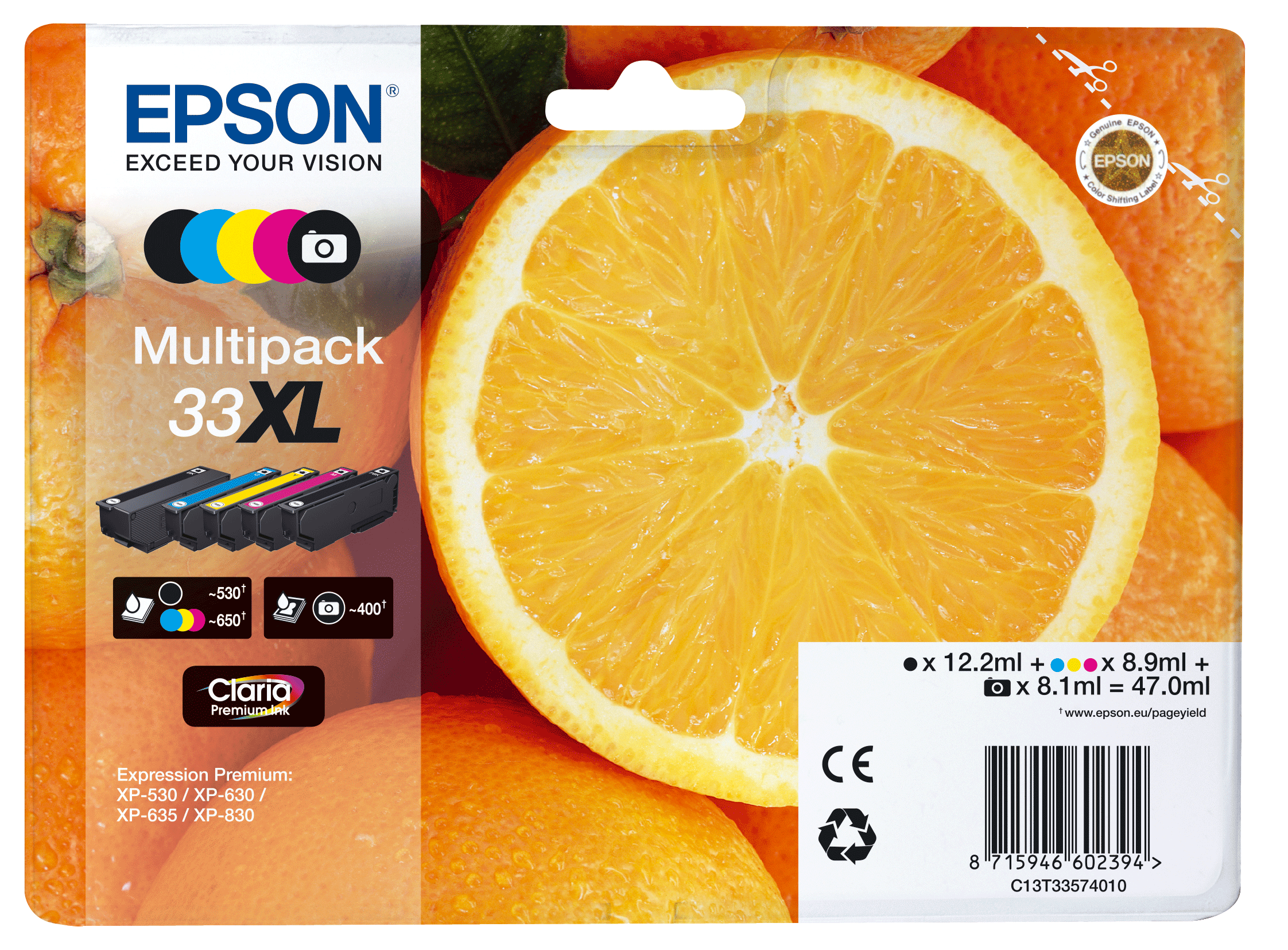 epson-expression-home-xp-530-xp630-xp830-cartucho-multipack-5-colores-33xl