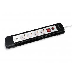 Equip 245553 base múltiple 1,5 m 4 salidas AC Interior Negro, Blanco