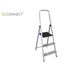 Escalera Q-CONNECT de aluminio 3 peldaños 590x400x1260 mm peso maximo 150 kg en-131