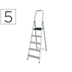Escalera Q-CONNECT de aluminio 5 peldaños 1062x483x1675 mm peso maximo 150 kg en-131
