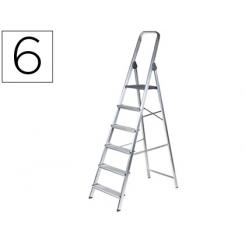 Escalera Q-CONNECT de aluminio 6peldaños 1203x510x1895 mm peso maximo 150 kg en-131