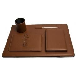 ESCRIBANIA NADAL ZENIT NAPA sim.piel 5 piezas CUERO (vade, cubilete, porta-calendario, listín y abrecartas)