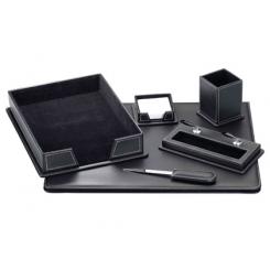 Escribania sobremesa Q-CONNECT similpiel negro juego de 6 piezas