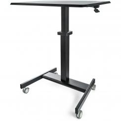 StarTech.com Escritorio Móvil de Pie - Carrito Mesa Portátil Ajustable de Pie Ergonómica con Ruedas - Estación de Trabajo Rodante para Ordenador o Portátil - con Ajuste de un Toque - para Profesores o Estudiantes