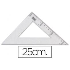 Escuadra LIDERPAPEL 25 cm plastico cristal