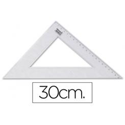 Escuadra LIDERPAPEL 30 cm plastico cristal