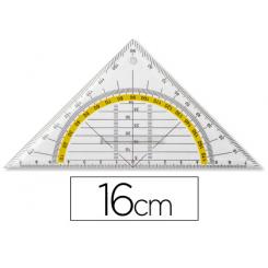 Escuadra LIDERPAPEL geometria 16 cm plastico cristal con pestaña de sujeccion