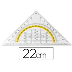 Escuadra Liderpapel Geometria 22 cm Plastico Cristal con Pestaña De Sujeccion