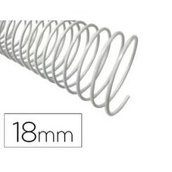 Espiral metalico Q-CONNECT blanco 64 5:1 18mm 1,2mm caja de 100 unidades