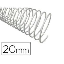 Espiral metalico Q-CONNECT blanco 64 5:1 20mm 1,2mm caja de 100 unidades