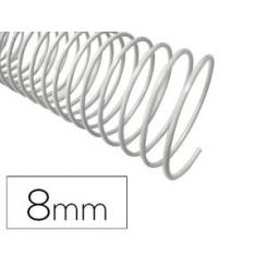 Espiral metalico Q-CONNECT blanco 64 5:1 8 mm 1mm caja de 200 unidades