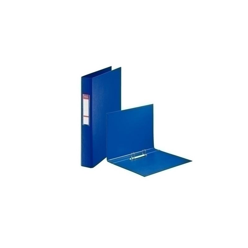 ESSELTE Carpeta anillas plástico forrado. Con interior plástico y tarjetero. 4 anillas D 40 mm. Folio azul