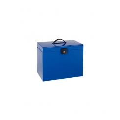 ESSELTE Maletín metálico con 5 carpetas colgantes en Kraft color. DIN A4, azul