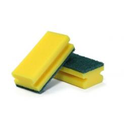 Estropajo con esponja salvauñas fibra verde 7x14cm CIDAL