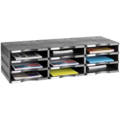 Estructura modular Archivodoc Archivo 2000 9 compartimentos 360x900x405 mm negro