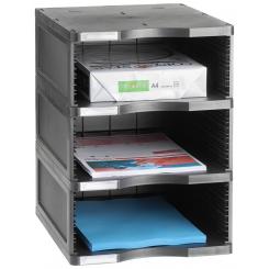 Estructura modular Clasificación Archivodoc JUMBO Archivo 2000 3 compartimentos  360x300x405 mm negro