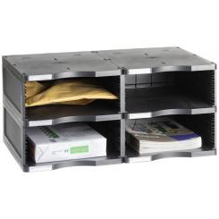 Estructura modular Clasificación Archivodoc JUMBO Archivo 2000 4 compartimentos  360x600x275 mm negro