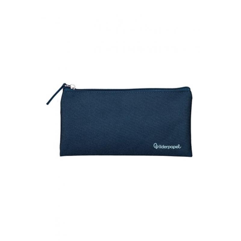 Estuche Escolar Portatodo LIDERPAPEL Ancho Azul Marino 200X100 mm