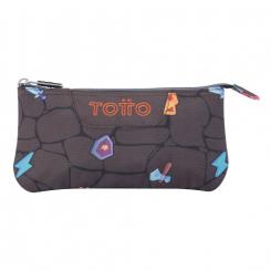 Estuche Portatodo escolar TOTTO tres compartimentos  VIDEOJUEGO