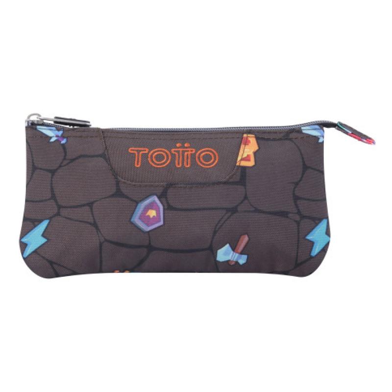 Estuche Portatodo escolar TOTTO tres compartimentos  VIDEOJUEGO