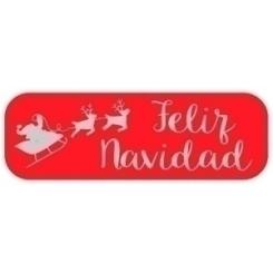 Etiq.Reg. R.250 Feliz Navidad Rojo