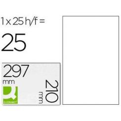 Etiqueta adhesiva Q-CONNECT kf00228 -tamaño DIN A4 -para ink-jet -transparente -caja con 25 hojas din-A4