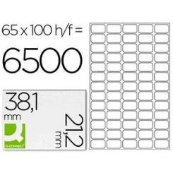 Etiqueta adhesiva Q-CONNECT kf00573 -tamaño 38,1x21,2 mm -fotocopiadora -laser -ink-jet-caja con 100 hojas DIN A4