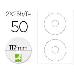Etiqueta adhesiva Q-CONNECT kf01579 -tamaño CD-rom -fotocopiadora -laser -ink-jet-caja con 25 h/50 etiquetas