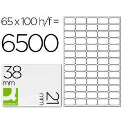 Etiqueta adhesiva Q-CONNECT kf01581 tamaño 38,1x21,2mm fotocopiadora laser ink-jet caja con 100 hojas DIN A4